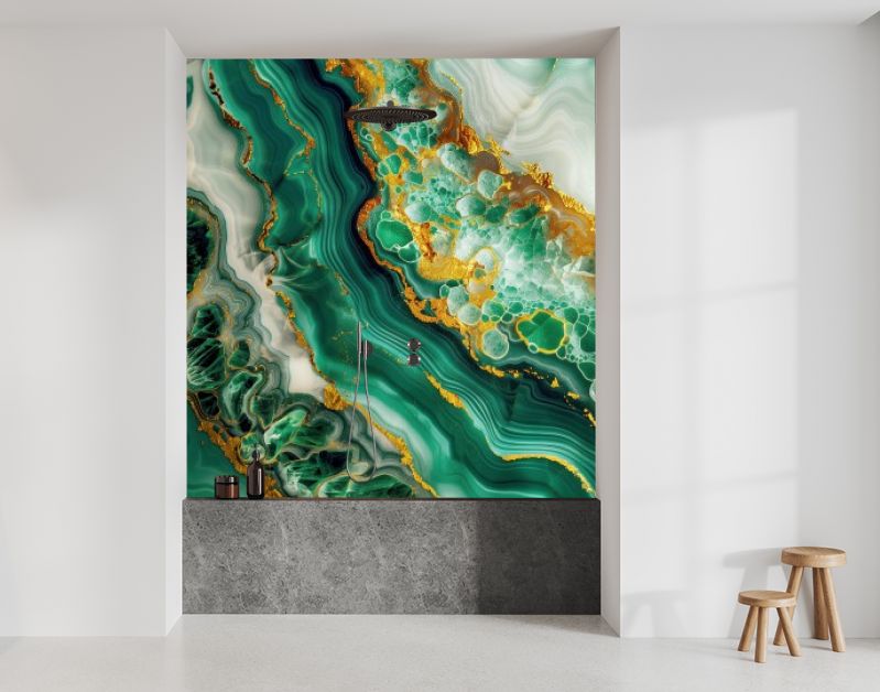 Marmer groen met goud