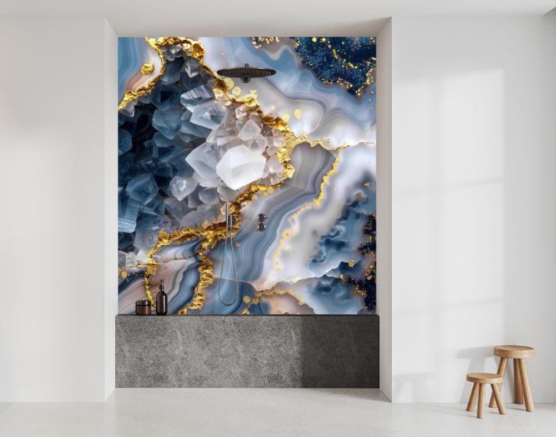 Marmer grijs wittecrystal goud