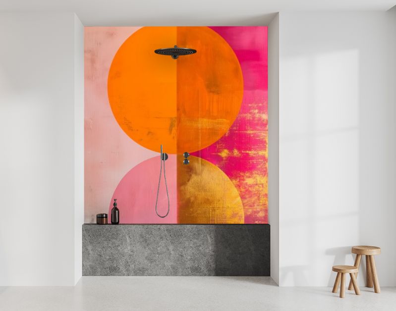 Pink gold and orange A