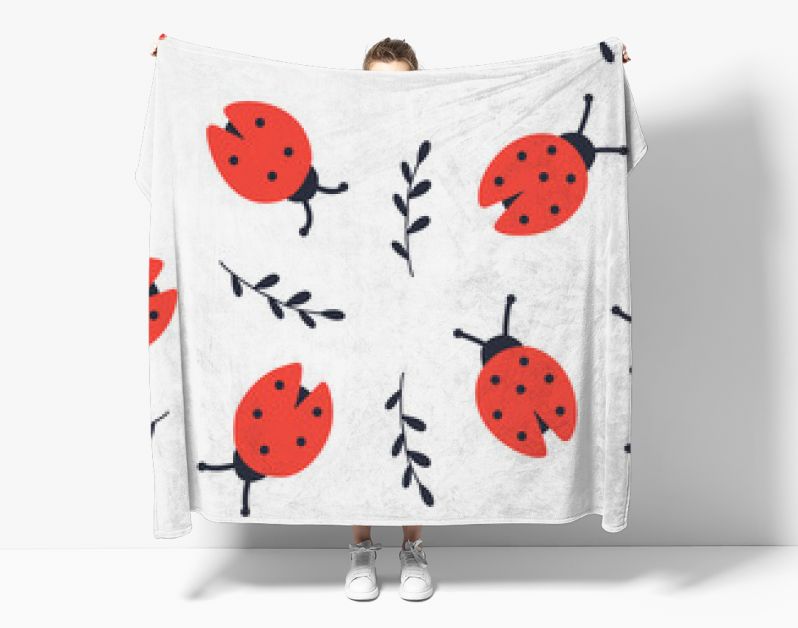 Lieveheersbeestje en twijgen naadloos patroon. Hand tekenen doodle afdrukken geïsoleerd op een witte achtergrond