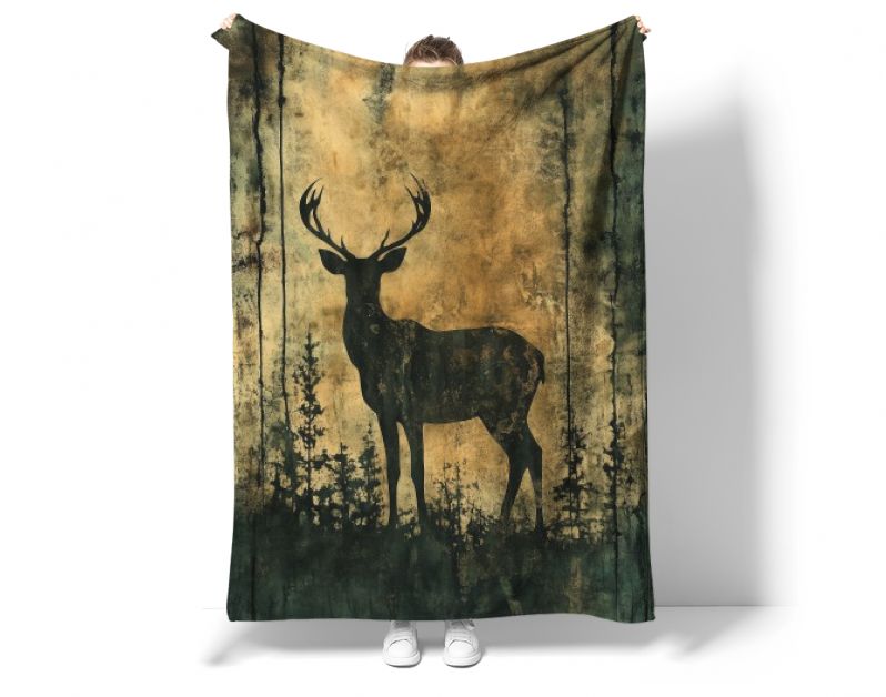 Smaragdgroene Weide- Hert in Gouden Glans