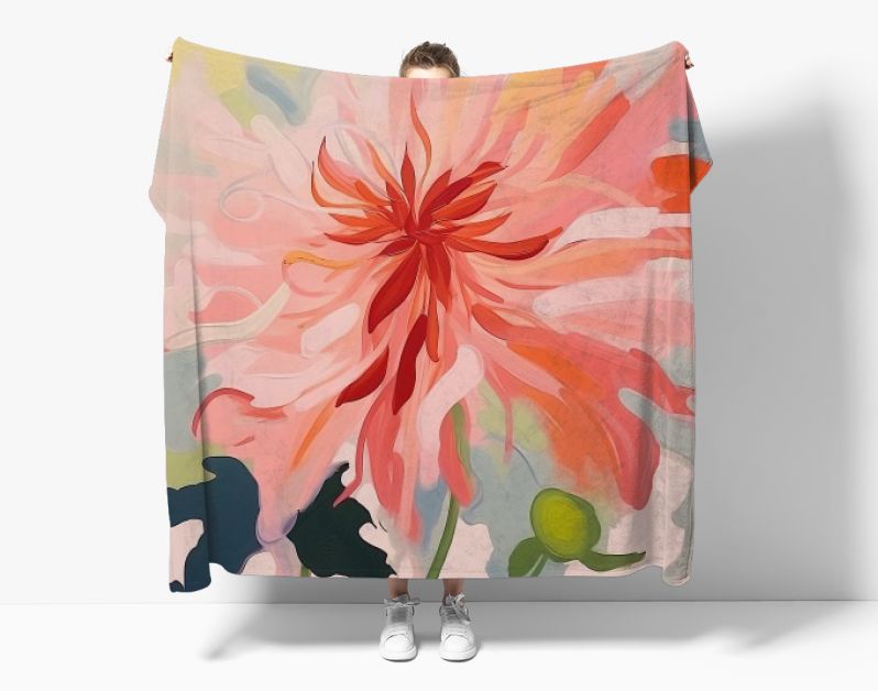 Abstract painted dahlia flower limited color