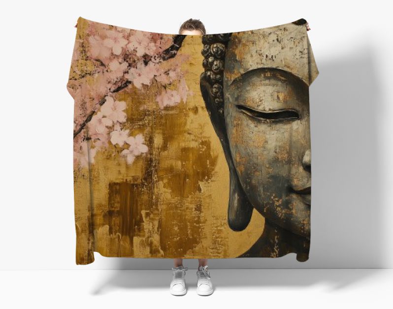 Gouden sereniteit onder roze bloesems