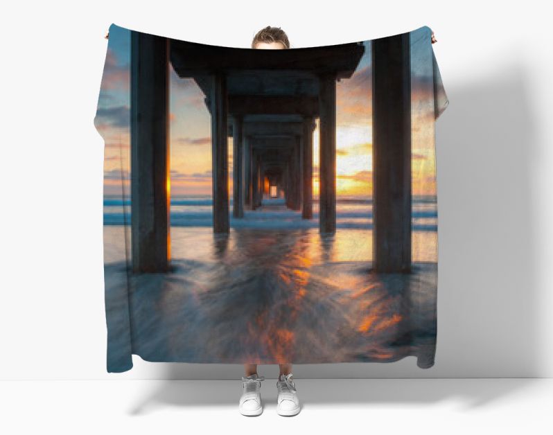 Scripps Pier zonsondergang in La Jolla - San Diego, Californië