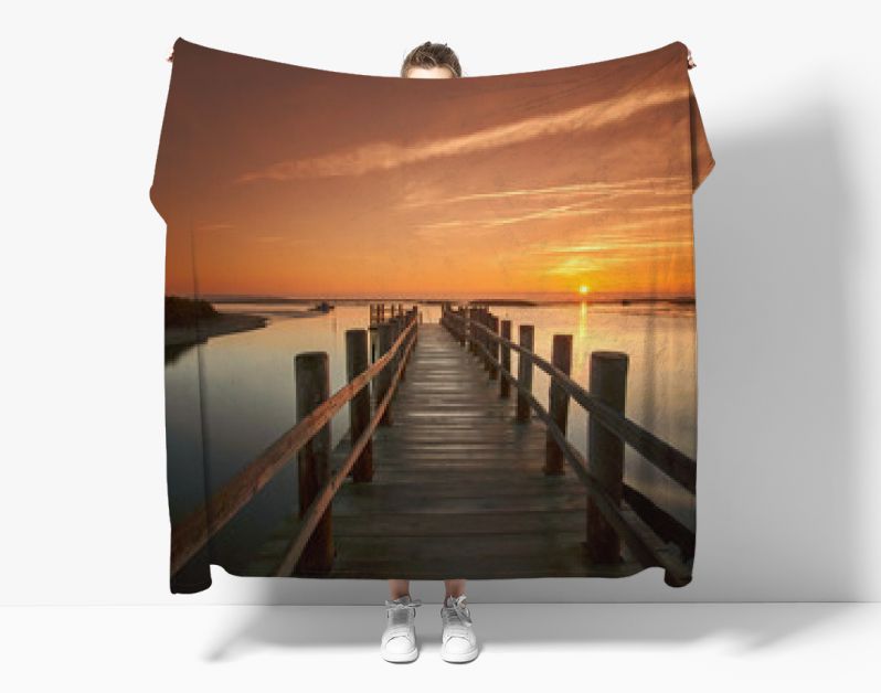 oude zeepier bij zonsopgang