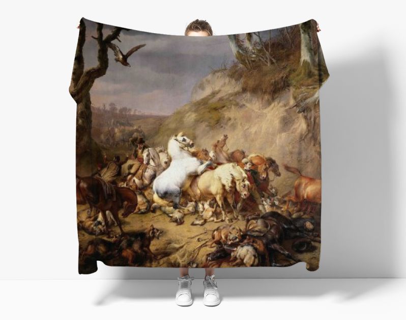 Hongerige wolven overvallen een groep ruiters, Eugène Verboeckhoven, 1836