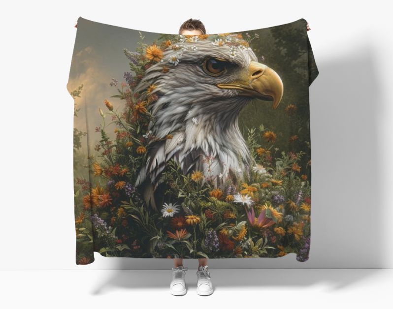 Arend met wilde bloemen