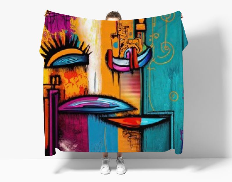 illustratie van kleurrijke surrealistische gezichtskunst