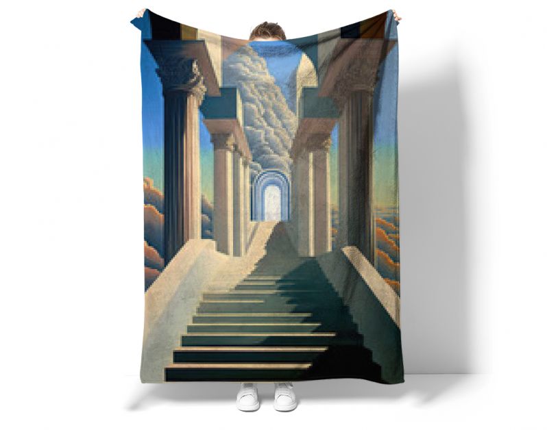 Stairway to heaven illustratie kunst spirituele achtergrond artwork religieus god wolken oplichten trap trap hemel fantasie religie paradijs