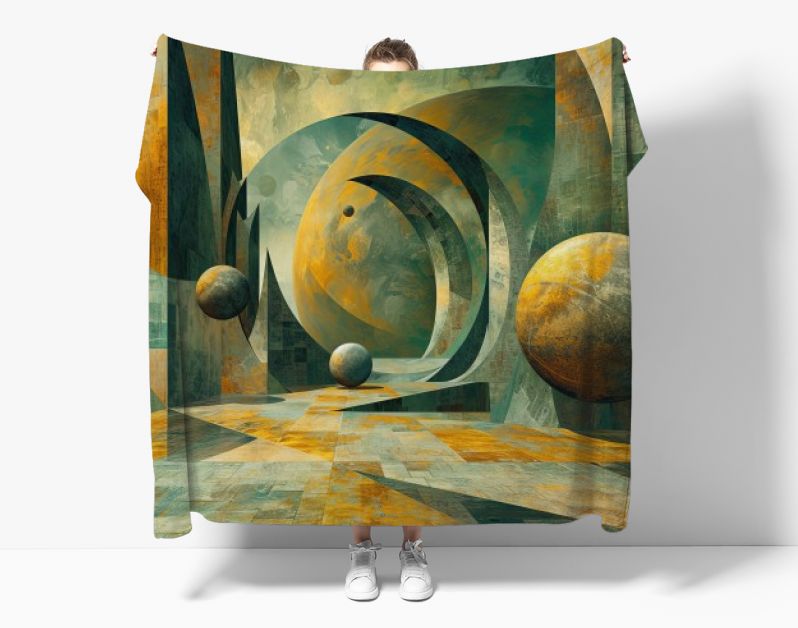 Abstract landschap geel groen