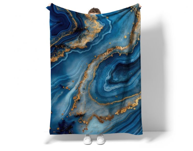 Blauw marmer met goud