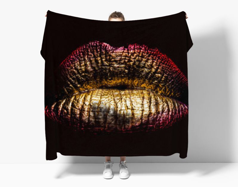 sexy gouden gemetalliseerde vrouwelijke lippen