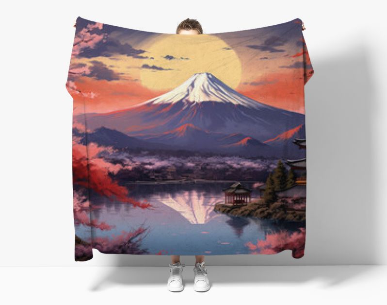 oil paint travel of japan on background