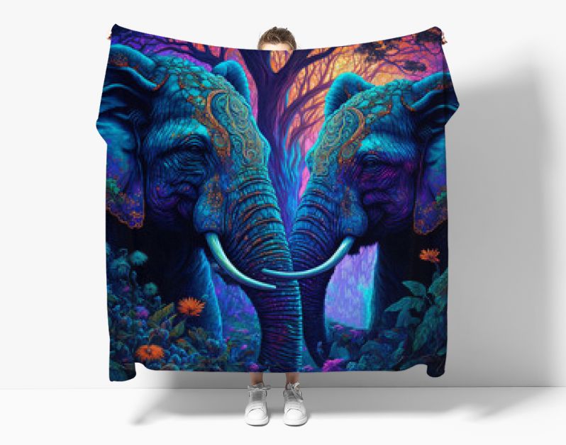 Psychedelische olifanten generatieve AI