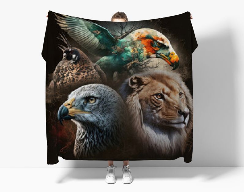 Dierenkunstwerk voor Werelddierendag dat met de hand is gemaakt. Generatieve AI