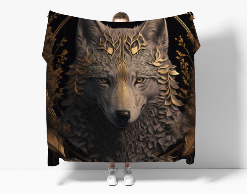 Gestileerde sierlijke wolf, boom, bloemen, snijwerk. schetskunst voor creativiteit en inspiratie van kunstenaars. generatieve AI