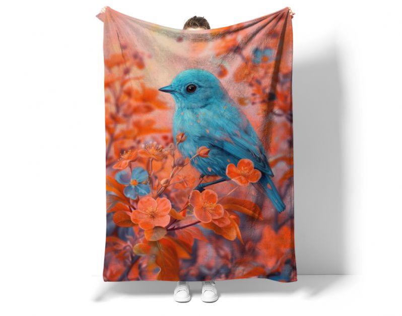 Blue bird & orange cherryblossom