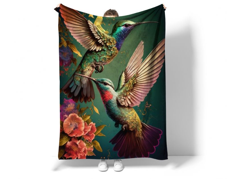 Hummingbirds met bloemen