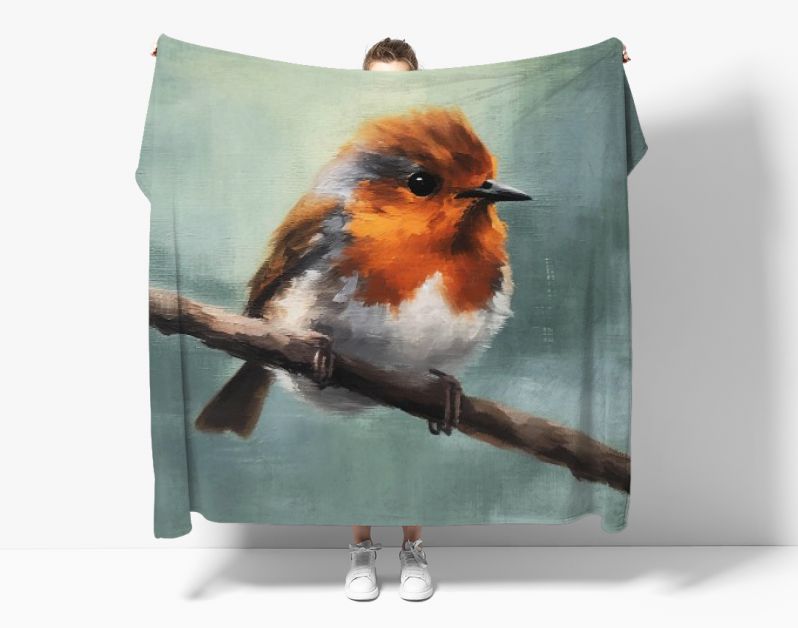 Levendige Details Het Roodborstje in Licht Karmozijnrood en Wit