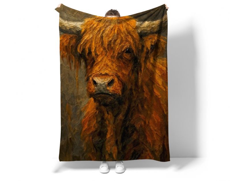 Schotse hooglander met ruige vacht en hoorns