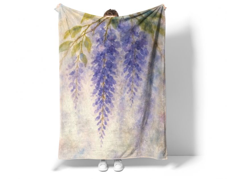 Hangende blauwe regen in zachte dromerige pastelkleuren