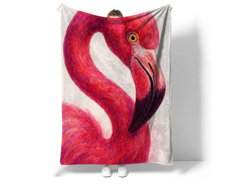 Close-up van roze flamingo met gebogen hals