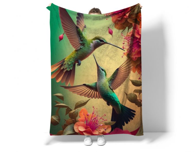 Twee vliegende kolibris