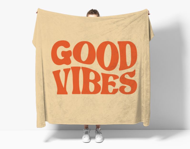 Good vibes only trendy wavy text design retro groovy  warp text typography design vector template for t shirt poster banner wall art	