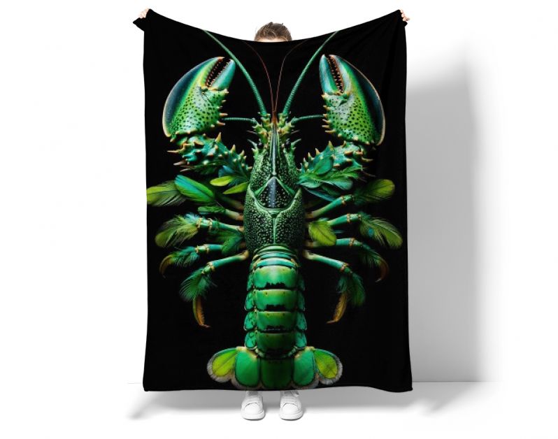 Lobster jungle green feathers