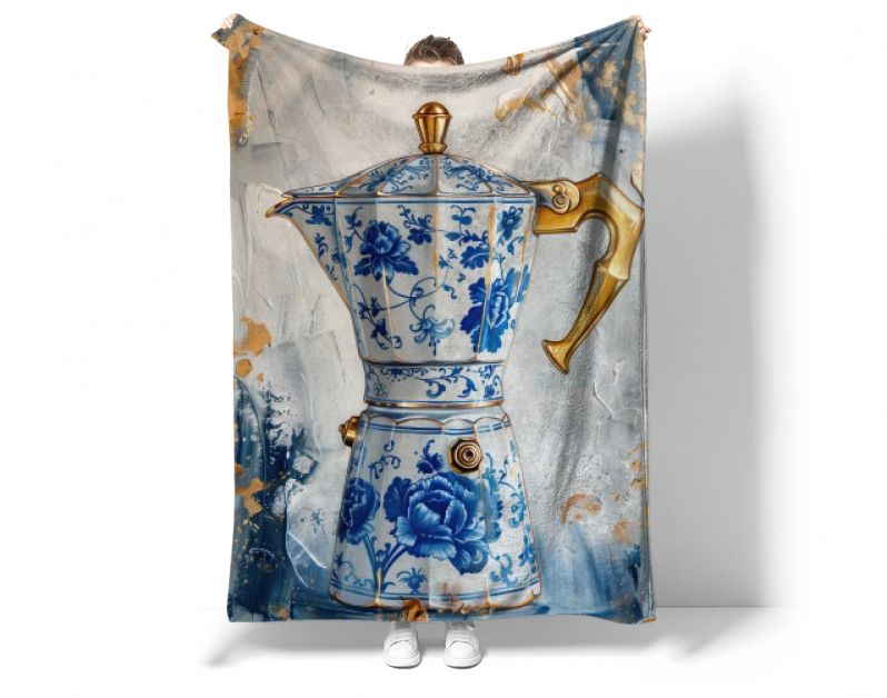 Italian percolator coffee delft blue style