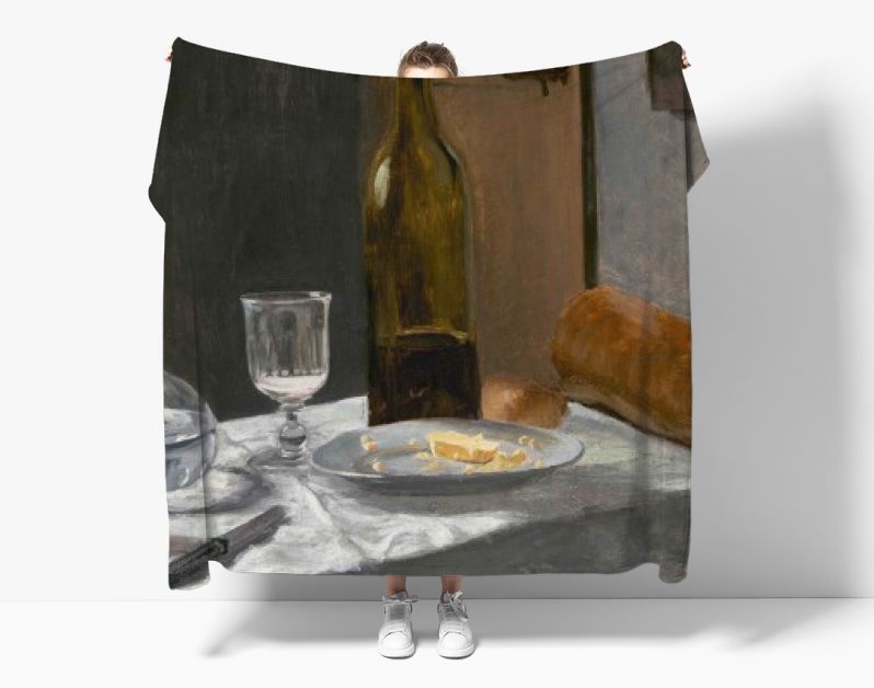 Stilleven met fles, karaf, brood en wijn (1862–1863 )