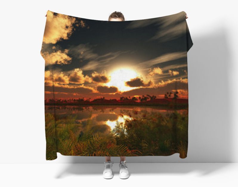 oasis landscape sunset