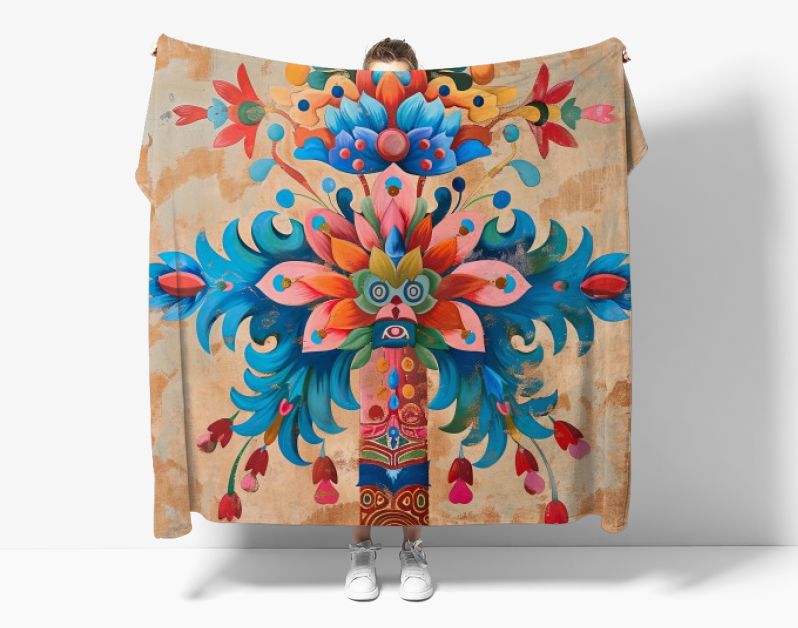 Blooming flower totem